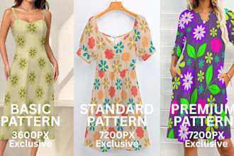 create bold contrast seamless pattern designs for textile fashion surface design