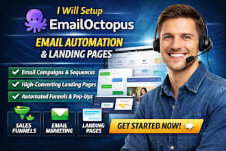 setup emailoctopus email automation  landing page emailoctopus campaign template