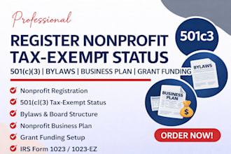 nonprofit registration file 501c3 form 1023 or 1023ez for tax exempt status