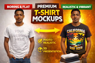 design high quality t shirt mockup in 24 hours