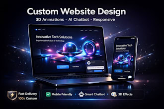 create a stunning 3d animated website with chatbot