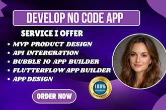 develop bubble io flutterflow saas mvp product design no code app