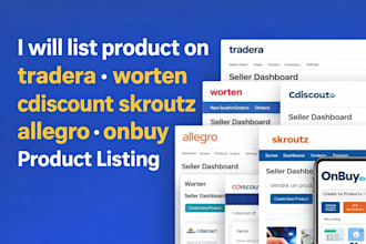 list product on tradera worten cdiscount skrout allegro onbuy bol kauland store