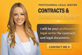 be your contract lawyer for legal agreement, contract, terms and conditions