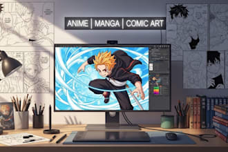 draw custom manga, anime, comic book or webtoon characters and pages