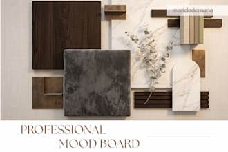 design a custom interior mood board with curated  selections