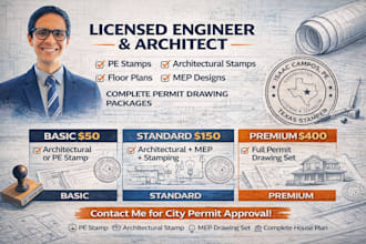 pe stamp, draw architectural stamp, mep, floor plan, engineering, permit drawing