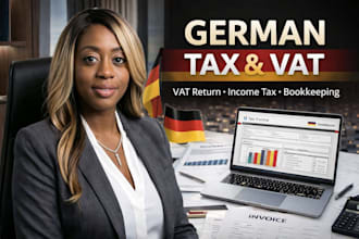 handle german tax filing, vat return, bookkeeping, income tax, german vat