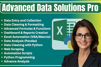 help you in advance excel , tableau ,spss , jamovi and python data tasks