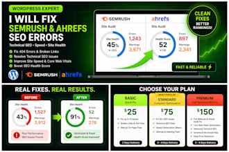 fix wordpress technical SEO errors from semrush and ahrefs audit report