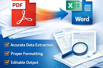 convert PDF to excel or word with accurate data formatting and conversion