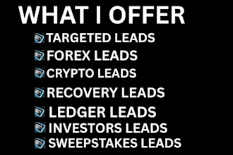 provide hot forex recovery leads, investors leads, ledger targeted forex leads