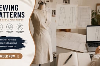 create professional sewing pattern, garment pattern and tech pack