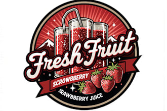 design a creative strawberry logo for your brand