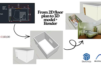 convert 2d floor plans into archicad and sketchup 3d models