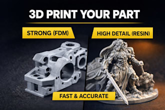 3d print your parts with high detail resin or strong fdm printing