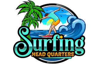 design unique surfing logo with free multiple revisions