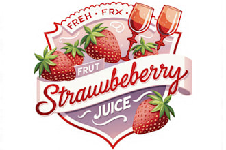 design a modern strawberry logo for your business or brand
