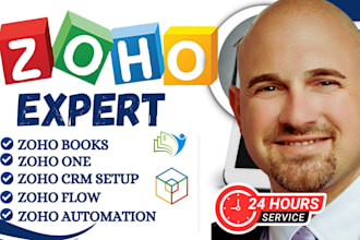 setup zoho CRM zoho one zoho books zoho campaigns zoho desk flow form and mail