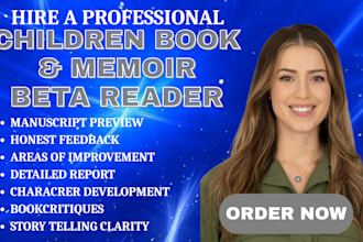 beta read your kids storybook or memoir for emotional impact and story clarity