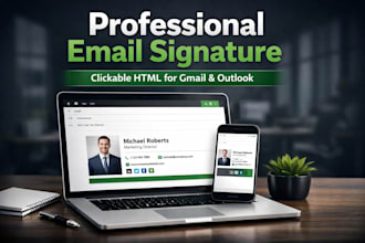 design a professional clickable HTML email signature