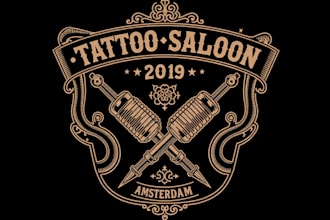 design a vintage tattoo studio logo and tattoo artist branding