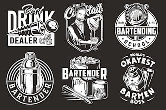 emblem logo design in retro style
