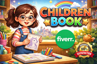 do kids and children story book cover illustration art design