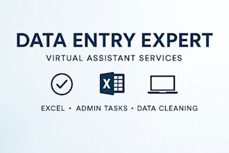 be virtual assistant for data entry, excel and admin support