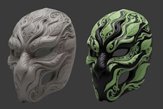 sculpt 3d mask print and paint 3d cosplay helmet cosplay mask oni mask stl file