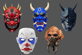 3d mask print and paint 3d cosplay helmet cosplay mask oni mask in stl files