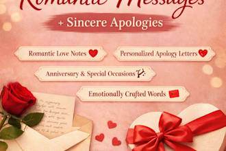 write heartfelt romantic messages and sincere apologies