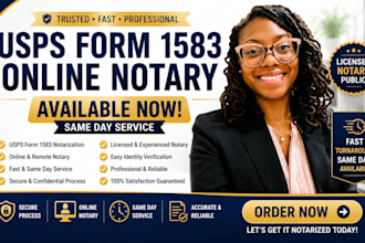 be your virtual assistant, notary for usps form 1583 online same day service