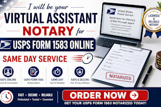 be your virtual assistant, notary for usps form 1583 online same day service