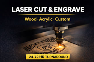 laser cut and engrave wood, acrylic, and custom designs