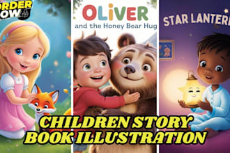 illustrate children story book illustration, christmas story, book illustration