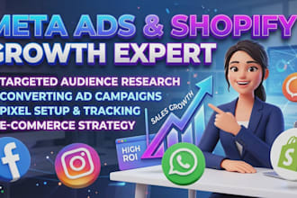 setup and manage  facebook  instagram  and shopify ads