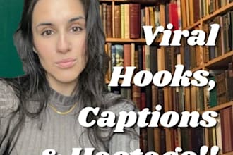 write engaging captions and scroll stopping hooks for you