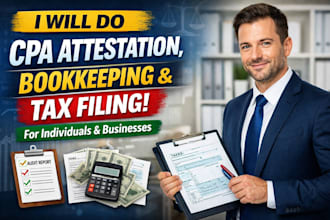 do CPA attestation, bookkeeping and tax filling for individuals and businesses