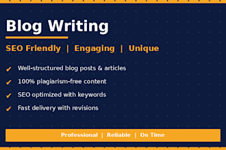 write SEO friendly blog posts and articles