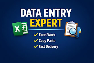 do accurate data entry, excel work and data processing