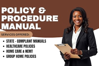 write compliant policy and procedure for non medical startup in georgia, florida