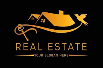 do professional real estate logo with brand style guide