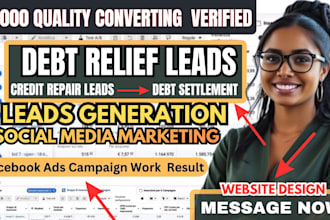 1000 debt relief leads, debt settlement leads debt relief facebook ads google ad