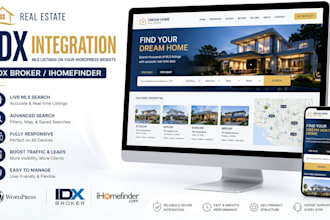 design idx website mls real estate luxury wordpress website API integration