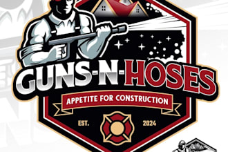 design a high quality fire department firefighter badge logo