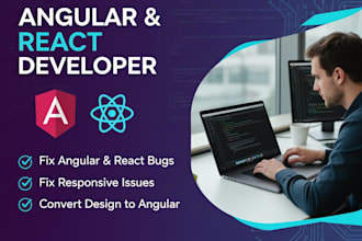 fix angular and react bugs, fix responsive issues and convert design to angular