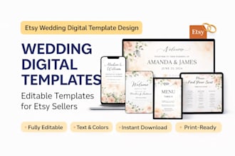 create printable wedding invitation templates ready to sell on etsy