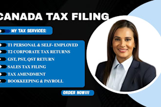 file canada cra tax return, t1 individual, t2 corporate, income tax, gst hst pst
