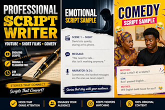 write engaging youtube scripts short film and comedy scripts